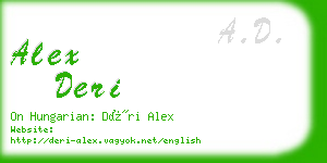 alex deri business card